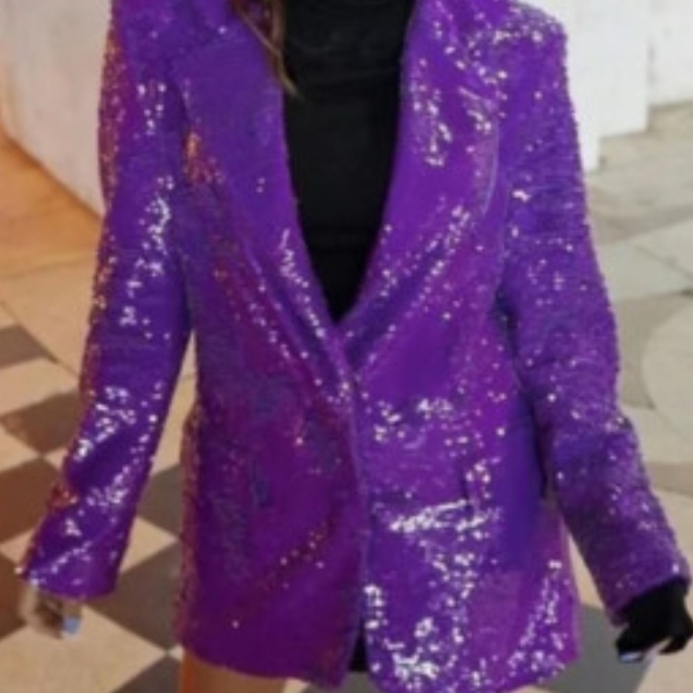 Zara Purple Sport Coat with Sequins